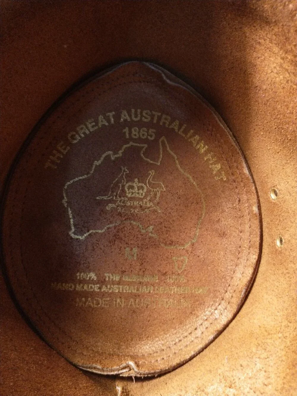 Great Australian Hat Co rough brown suede outback hat unisex made in Australia